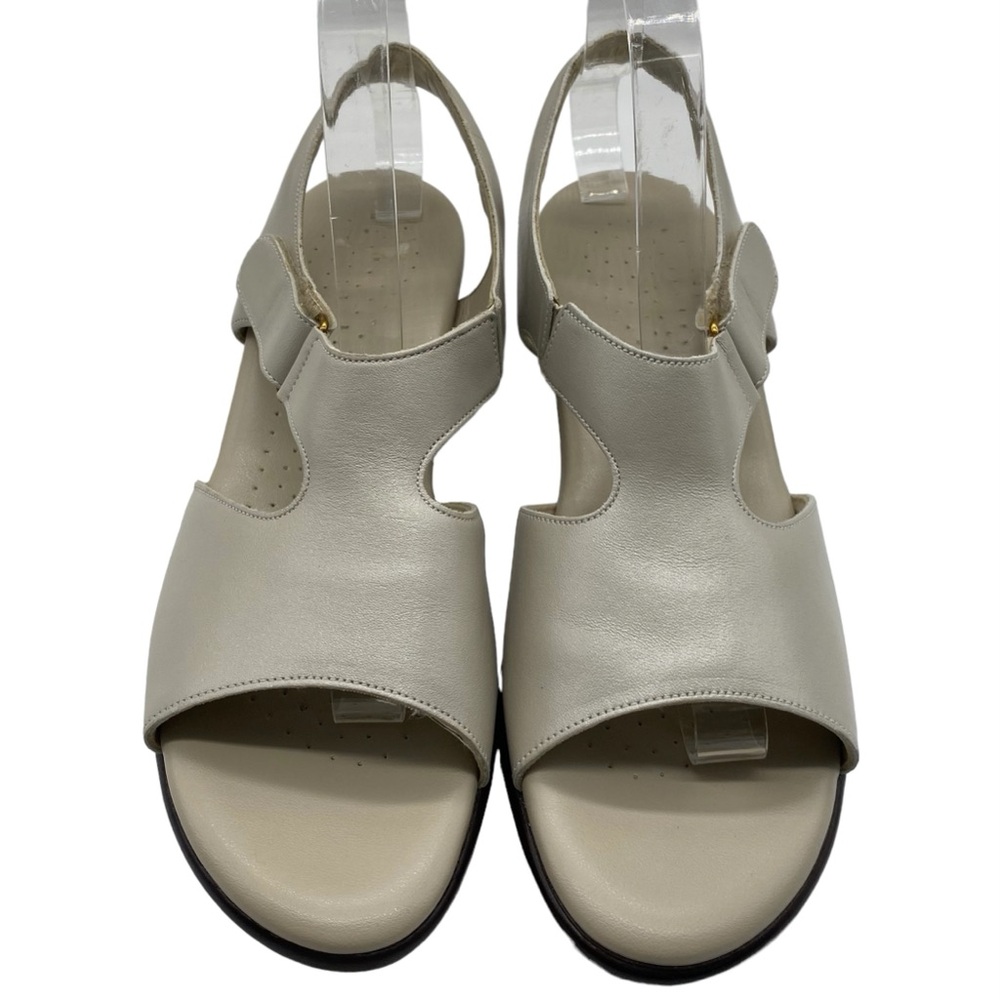 SAS Womens Shoes Suntimer Sandals Sz 10 Slim Ivory White Leather Heeled Comfort - Picture 3 of 12
